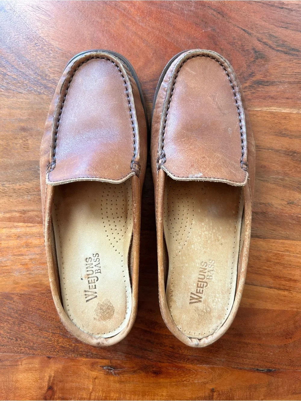Weejuns Bass Leather Penny Loafer Mules Brown - Size 6